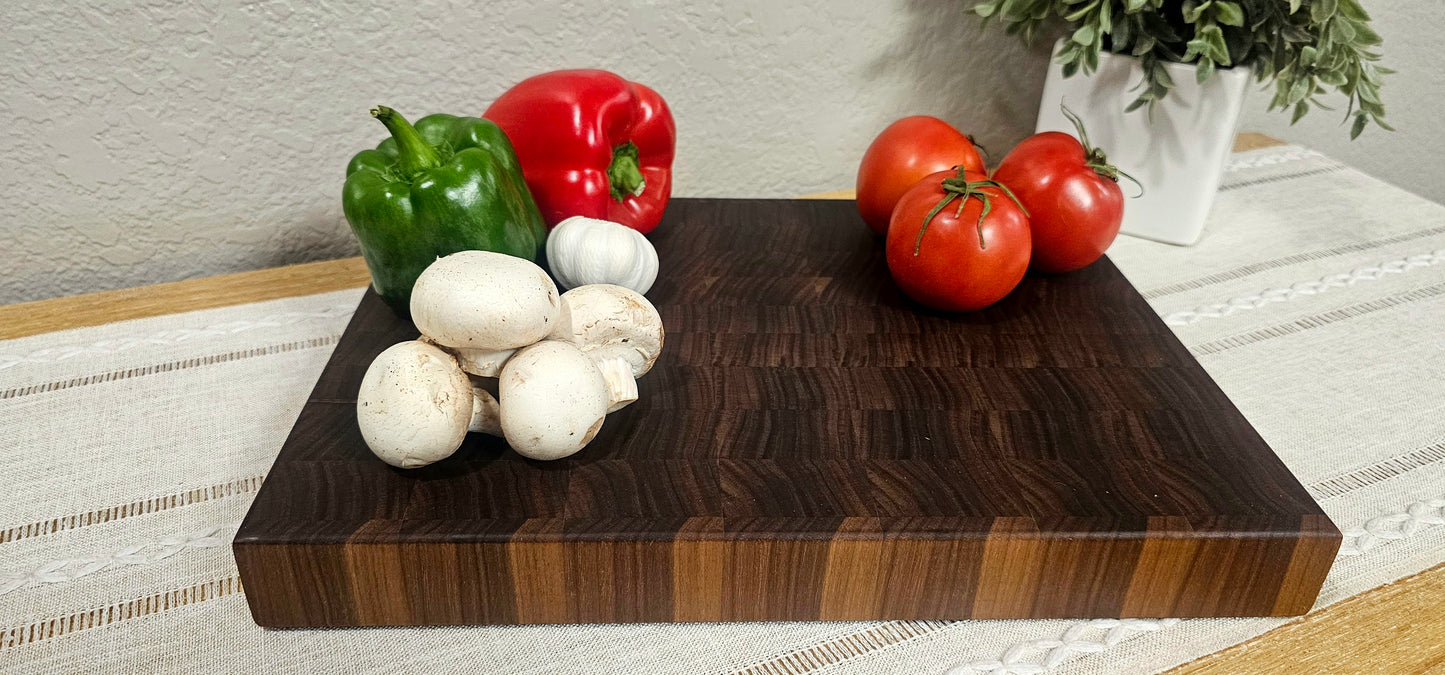 Walnut End Grain Cutting Board | Butcher Block | Double Sided