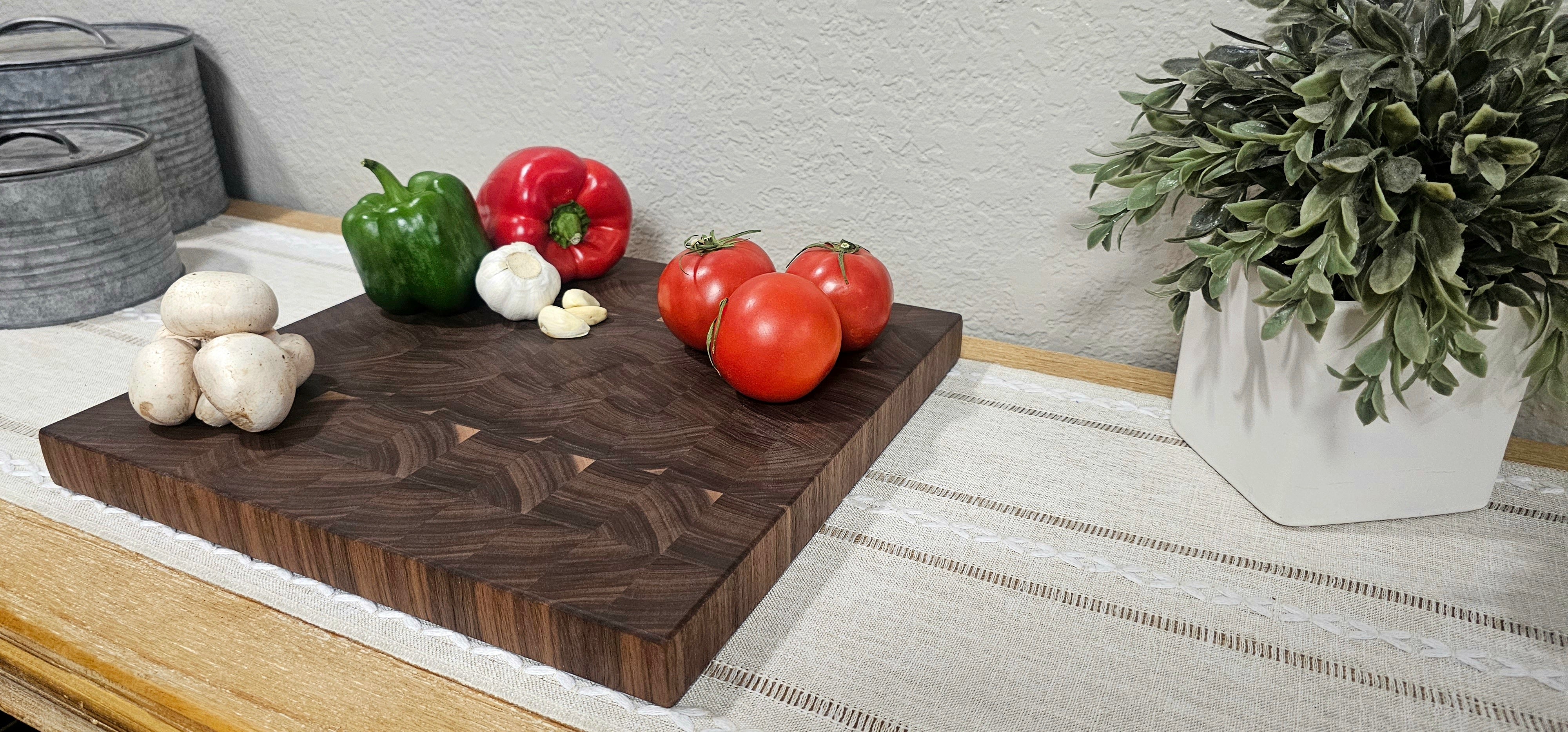 Walnut End Grain Cutting Board Butcher Block Double Sided