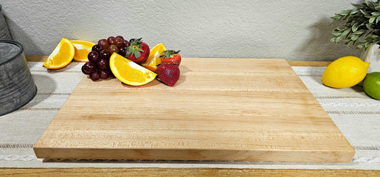 Maple, Cherry, or Walnut Edge Grain Cutting Board with Chamfered Edges | Juice Groove Add-On Option