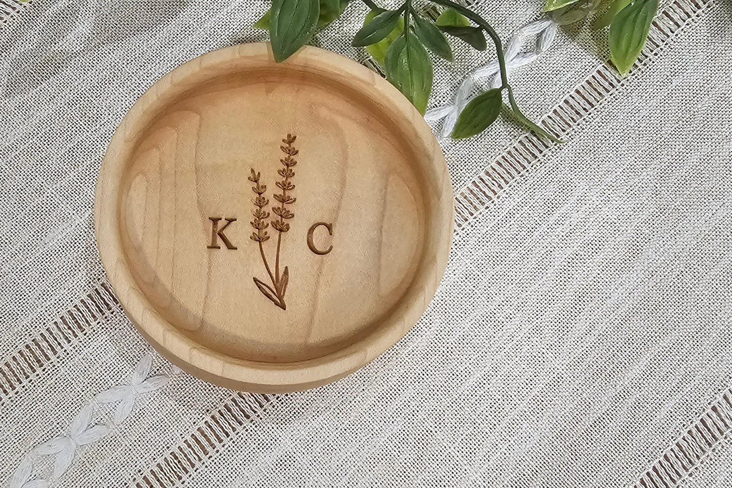 Jewelry Bowl with Personalized Engraving Add-On | 4 Engraving Options |Cherry, Walnut, or Maple Wood | Engagement, Wedding, Anniversary, & Holiday Gift Item