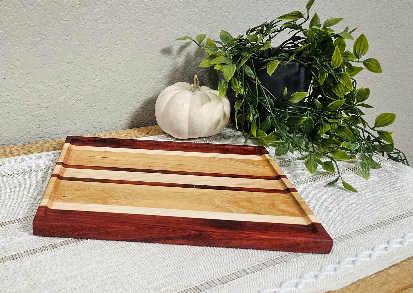 Exotic Catch All Tray made with African Padauk, Cherry and Maple | Desk Organizer