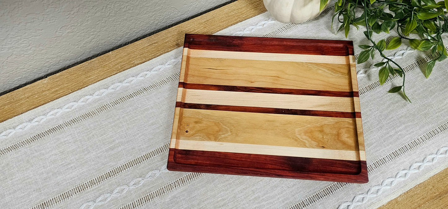 Exotic Catch All Tray made with African Padauk, Cherry and Maple | Desk Organizer