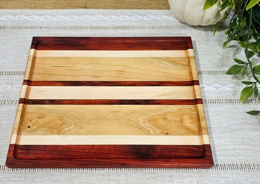 Exotic Catch All Tray made with African Padauk, Cherry and Maple | Desk Organizer