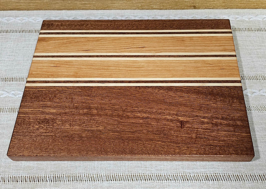 Patterned Cutting Board | African Sapele, Maple, & Cherry Woods