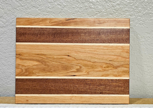 Patterned Cutting Board | African Sapele, Maple, & Cherry Woods