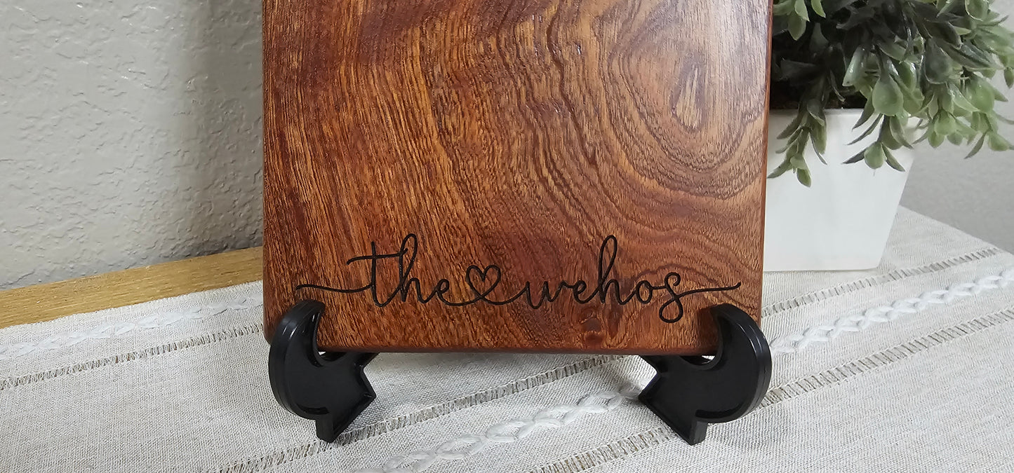 Heart Charcuterie Board with Laser Engraving Add On