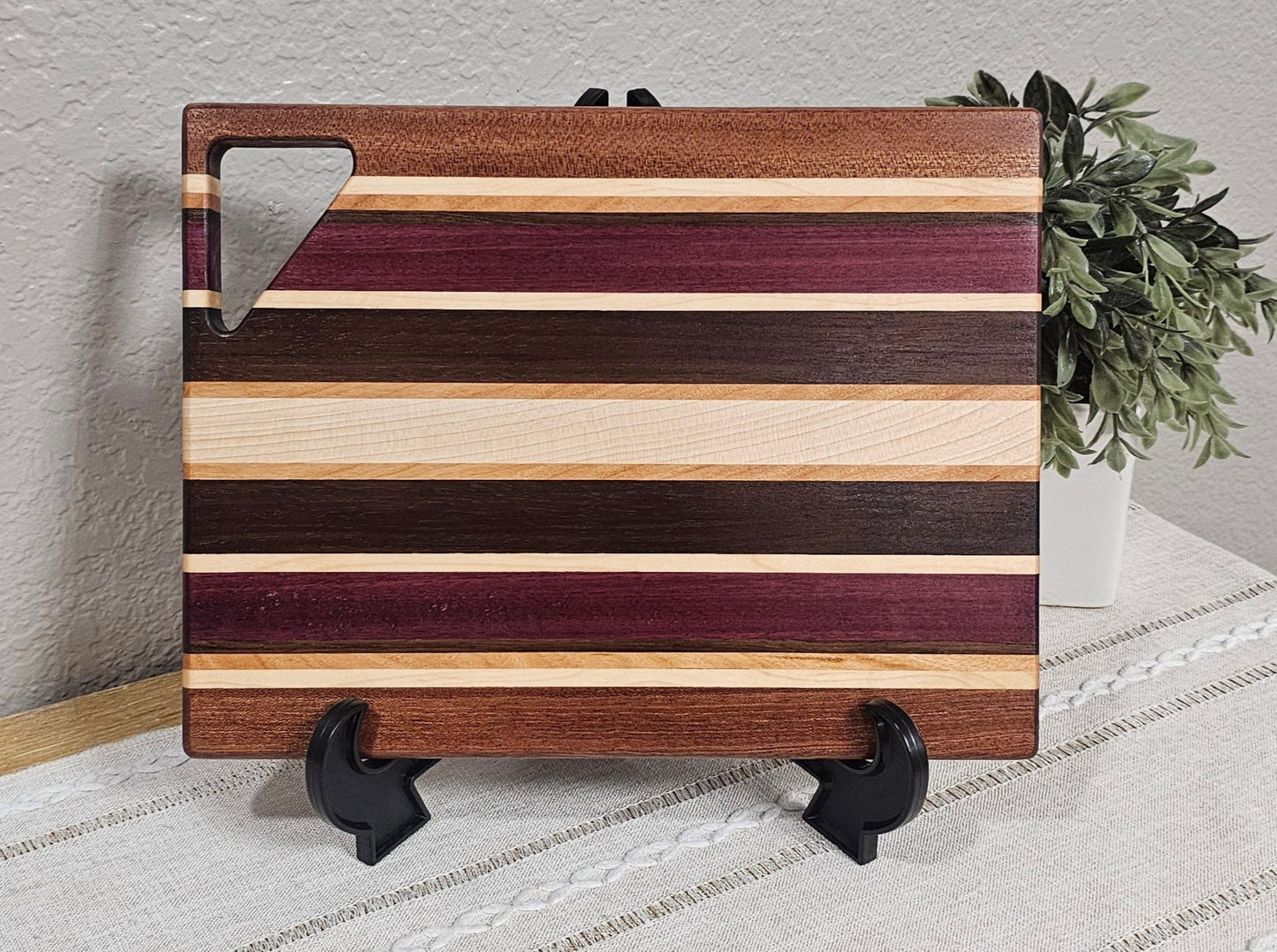 Cutting Board With Handle | Maple, Cherry, Peruvian Walnut, African Sapele, & Purpleheart Woods