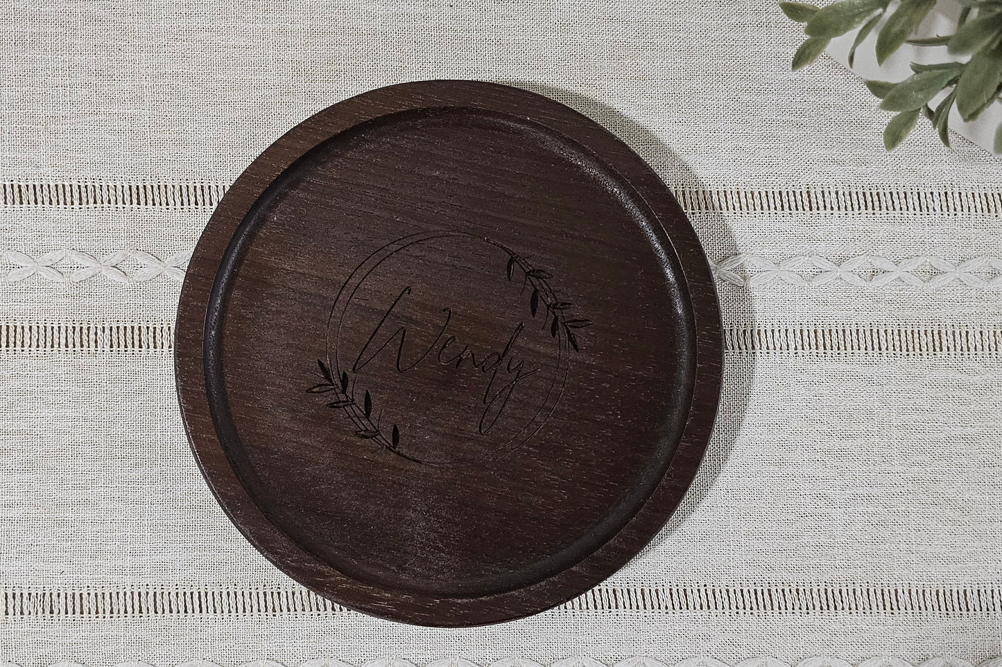 Personalized Wooden Tray | Catch All Tray | Desk Organizer | Initial & Name Split Monogram
