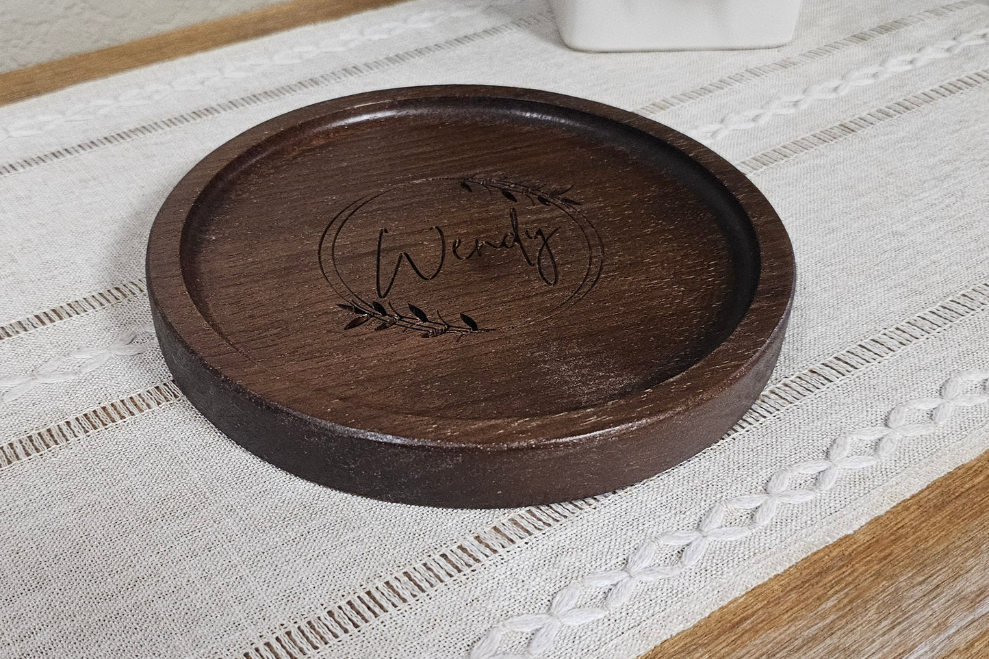 Personalized Wooden Tray | Catch All Tray | Desk Organizer | Initial & Name Split Monogram