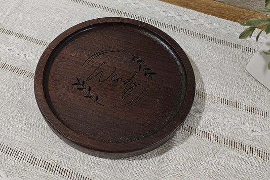 Personalized Wooden Tray | Catch All Tray | Desk Organizer | Initial & Name Split Monogram