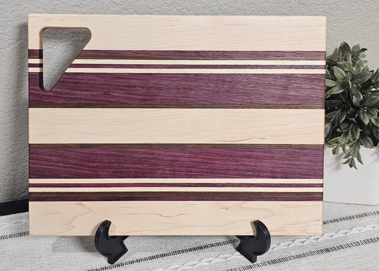 Cutting Board With Handle | | Maple, Walnut, & Purpleheart Woods