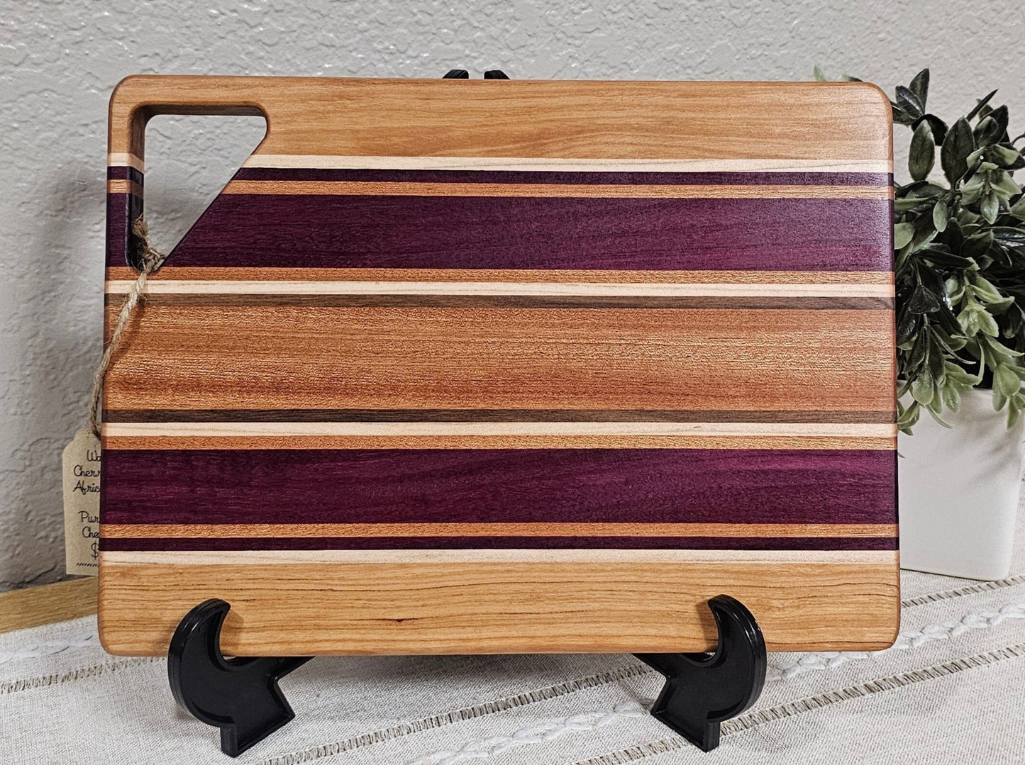 Cutting Board With Handle | Walnut, Maple, Cherry, African Sapele & Purpleheart Woods