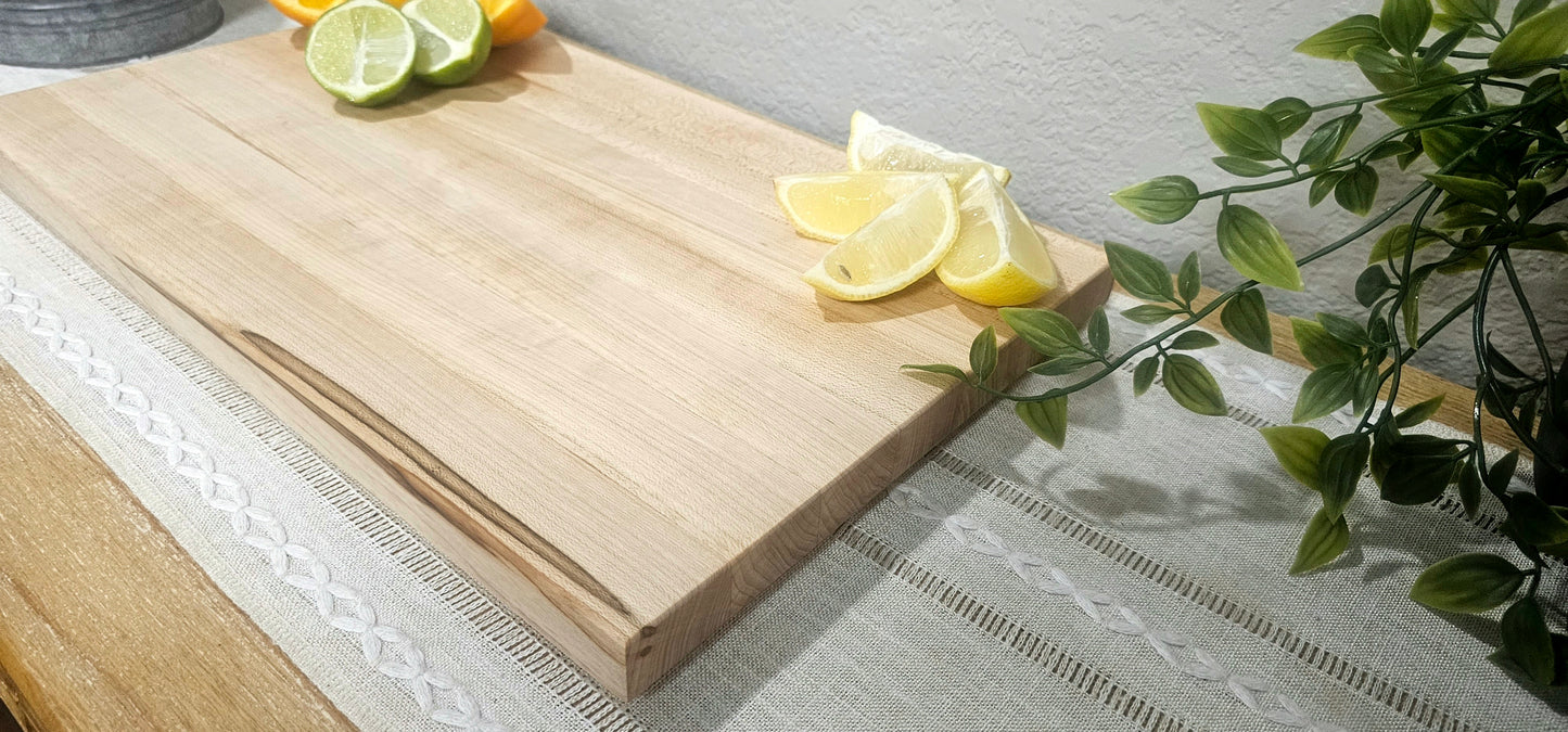 Medium Maple Edge Grain Cutting Board with Chamfered Edges