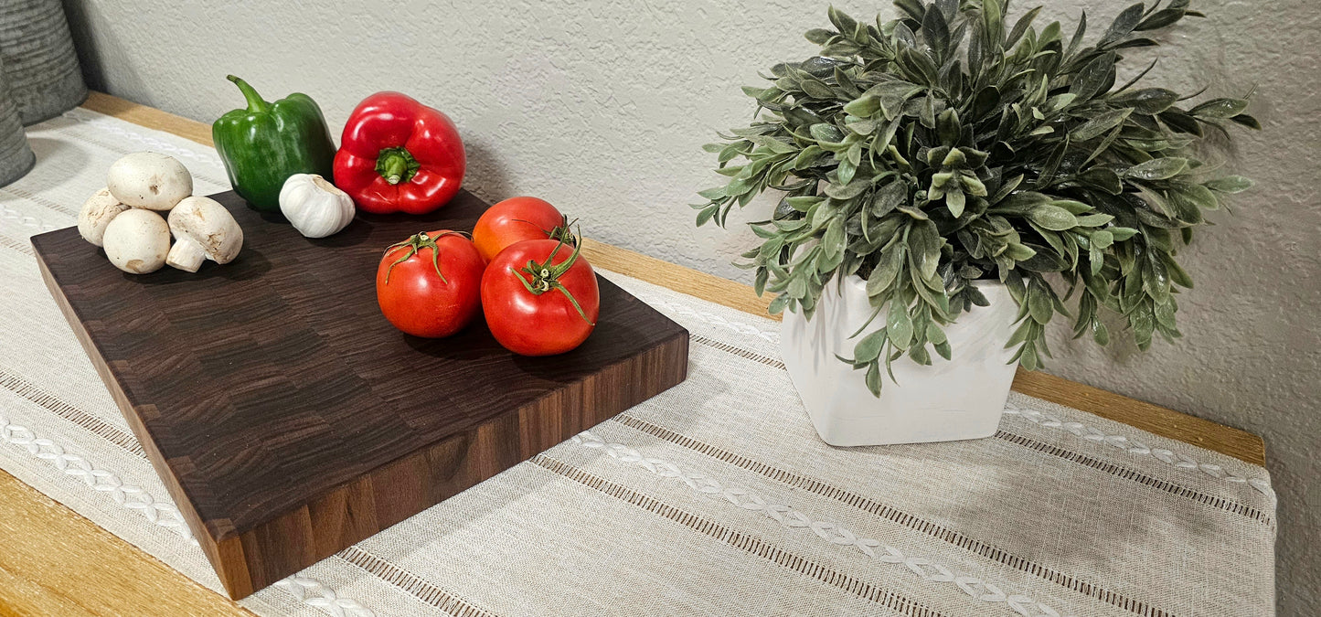 Walnut End Grain Cutting Board | Butcher Block | Double Sided