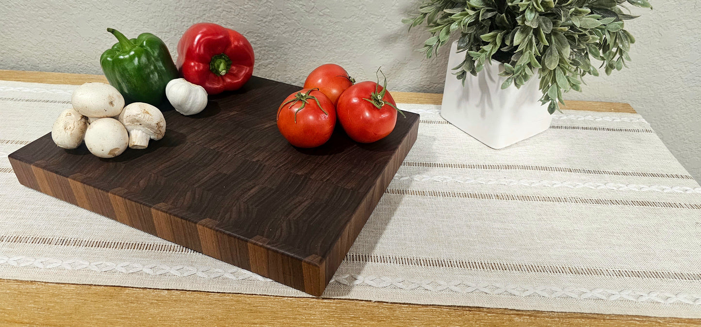 Walnut End Grain Cutting Board | Butcher Block | Double Sided