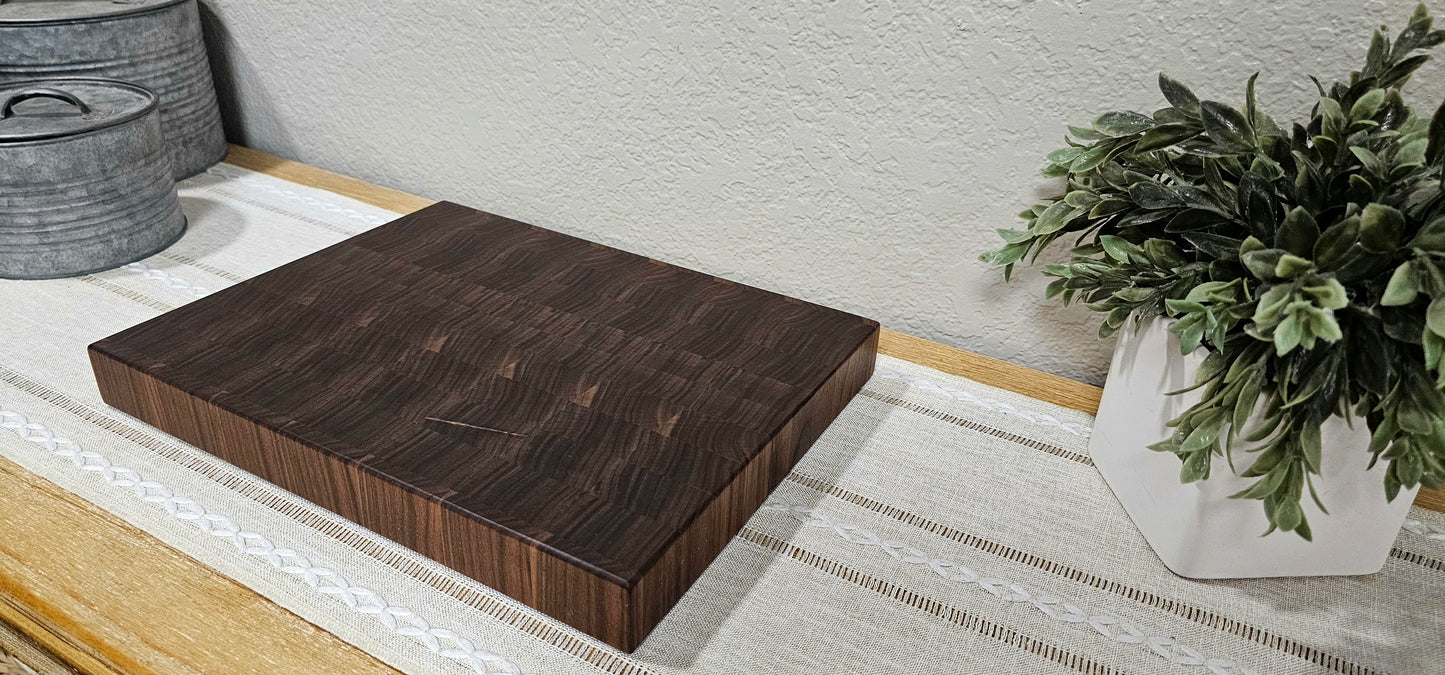 Walnut End Grain Cutting Board | Butcher Block | Double Sided