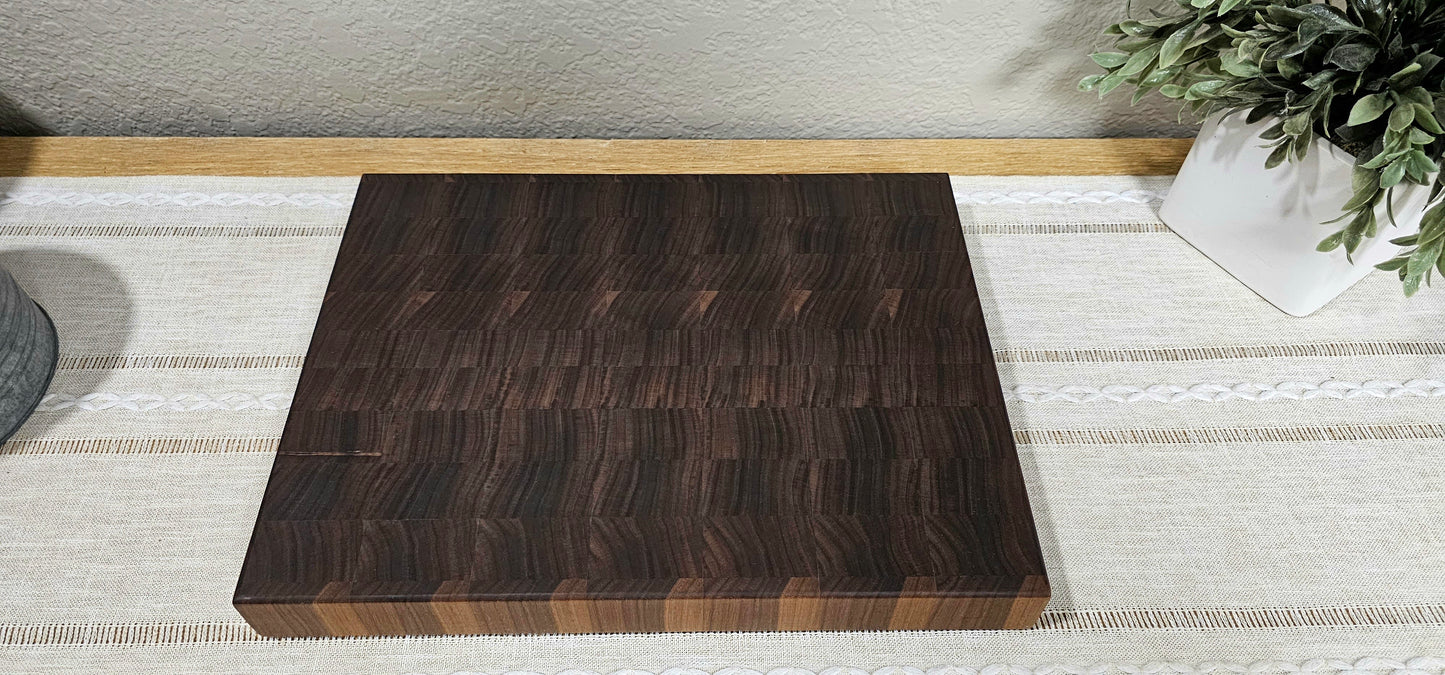 Walnut End Grain Cutting Board | Butcher Block | Double Sided