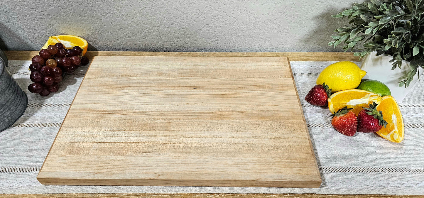 Large Maple Edge Grain Cutting Board with Chamfered Edges