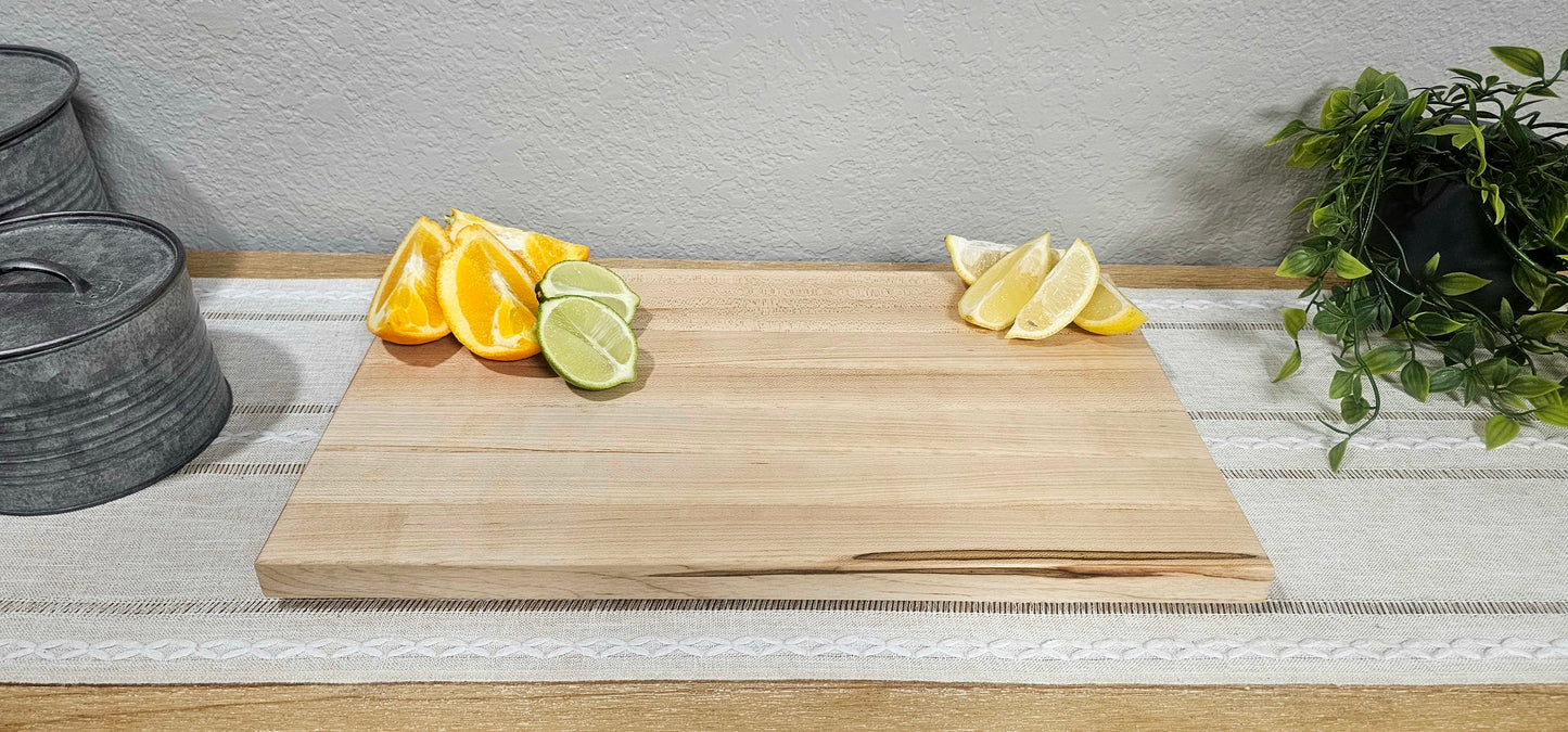 Medium Maple Edge Grain Cutting Board with Chamfered Edges