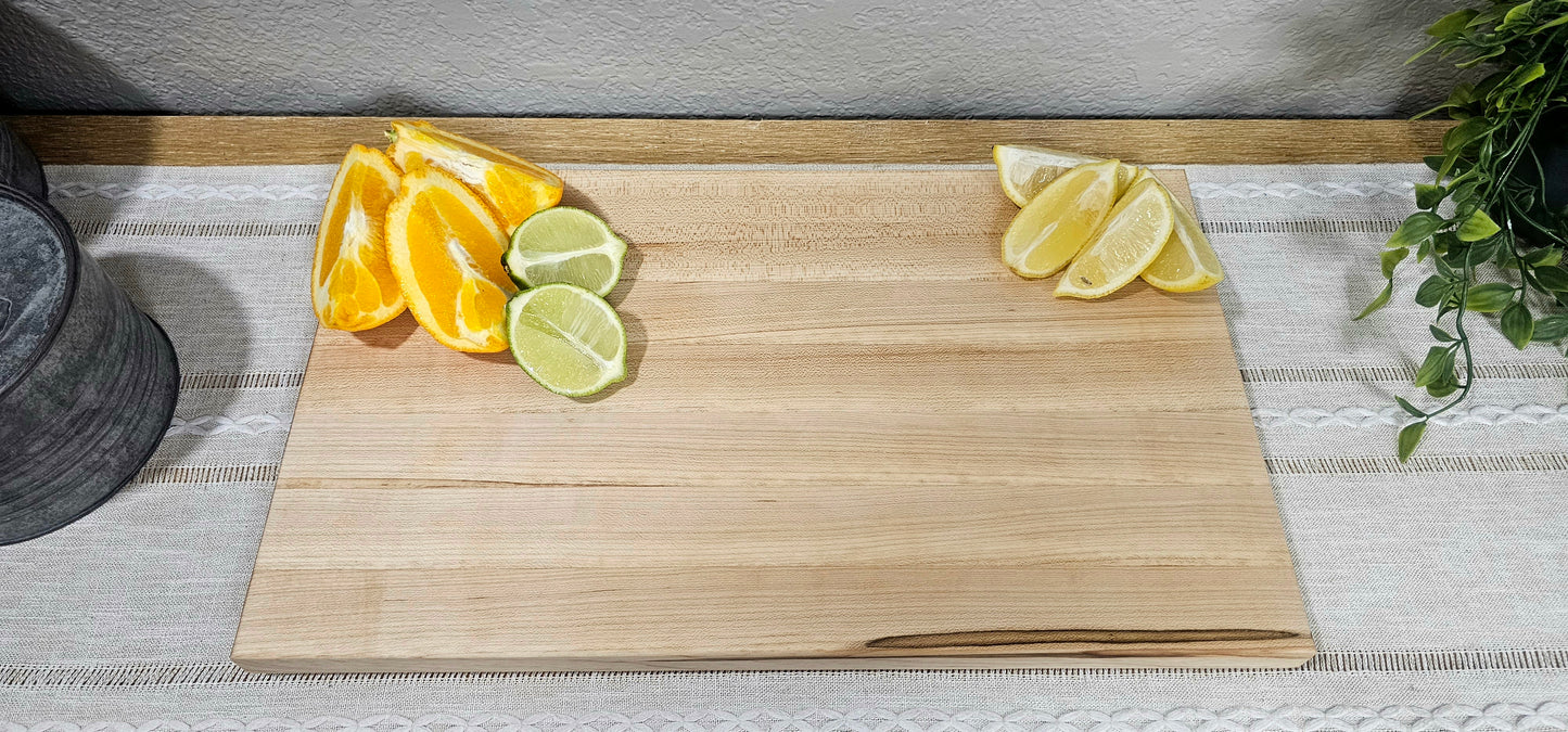 Medium Maple Edge Grain Cutting Board with Chamfered Edges