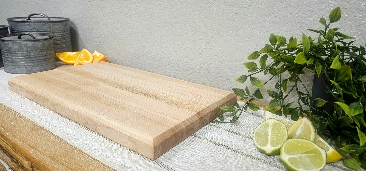 Medium Maple Edge Grain Cutting Board with Chamfered Edges