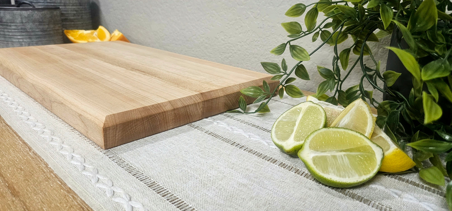 Medium Maple Edge Grain Cutting Board with Chamfered Edges