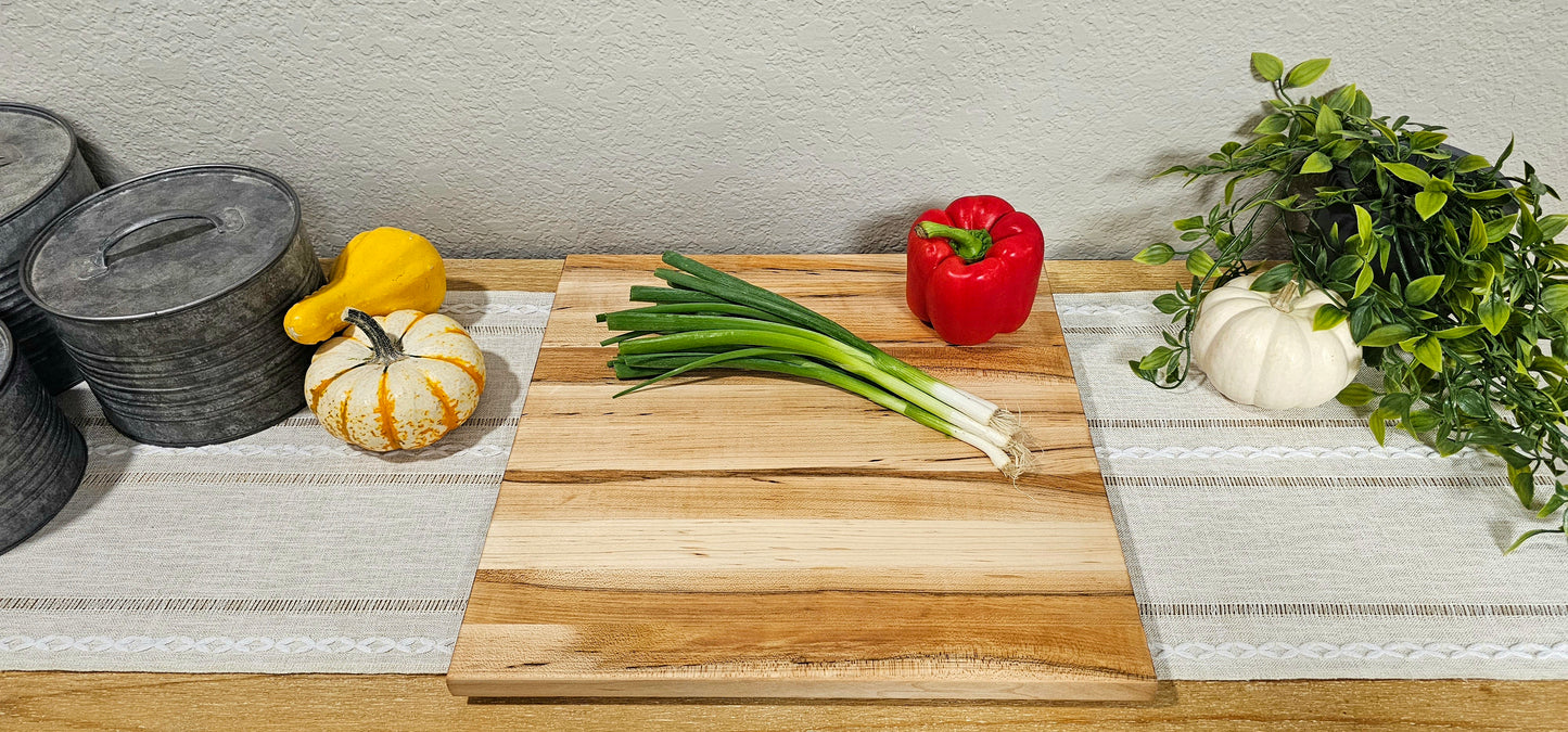 Edge Grain Maple Square Cutting Board & Charcuterie Board Set