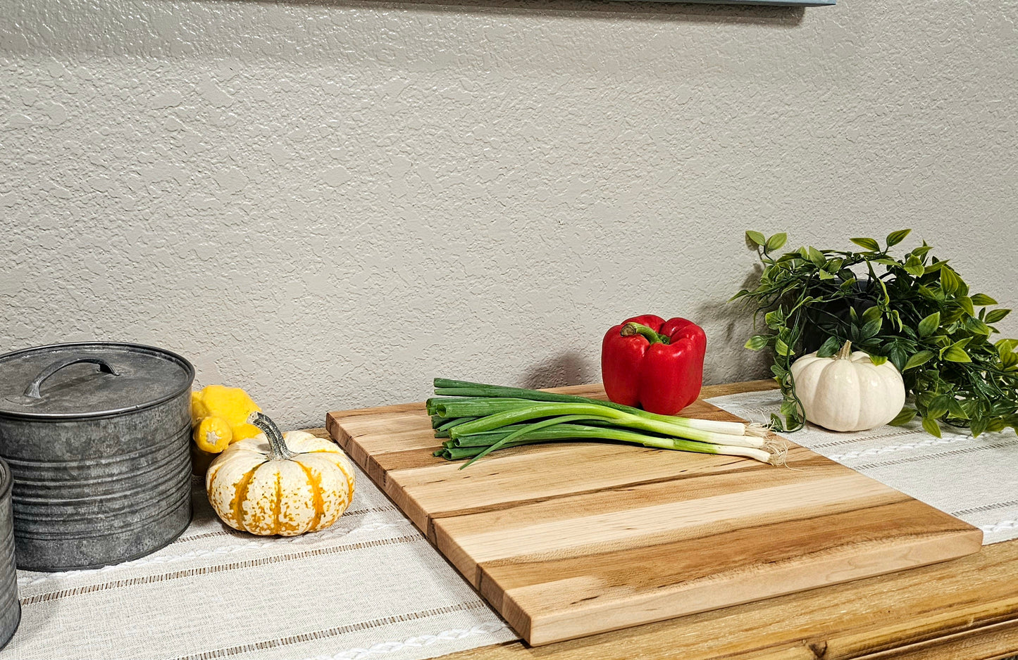 Edge Grain Maple Square Cutting Board & Charcuterie Board Set