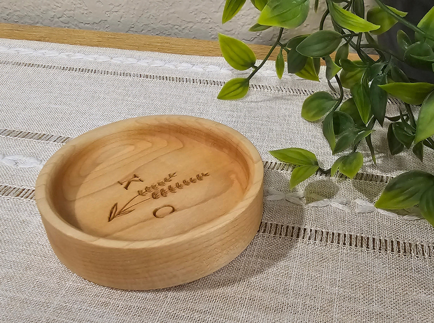 Jewelry Bowl with Personalized Engraving Add-On | 4 Engraving Options |Cherry, Walnut, or Maple Wood | Engagement, Wedding, Anniversary, & Holiday Gift Item