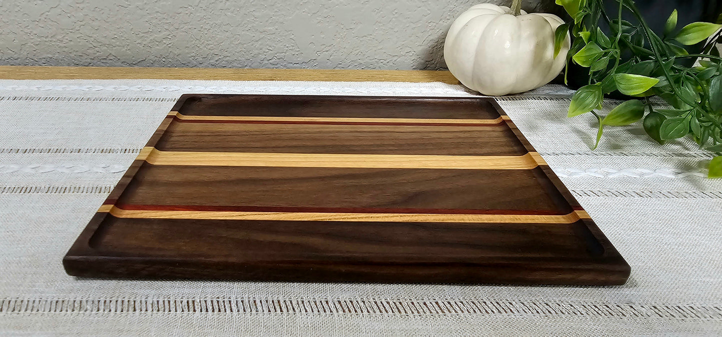 Exotic Catch All Tray made with Walnut, Cherry, and African Padauk Woods | Desk Organizer