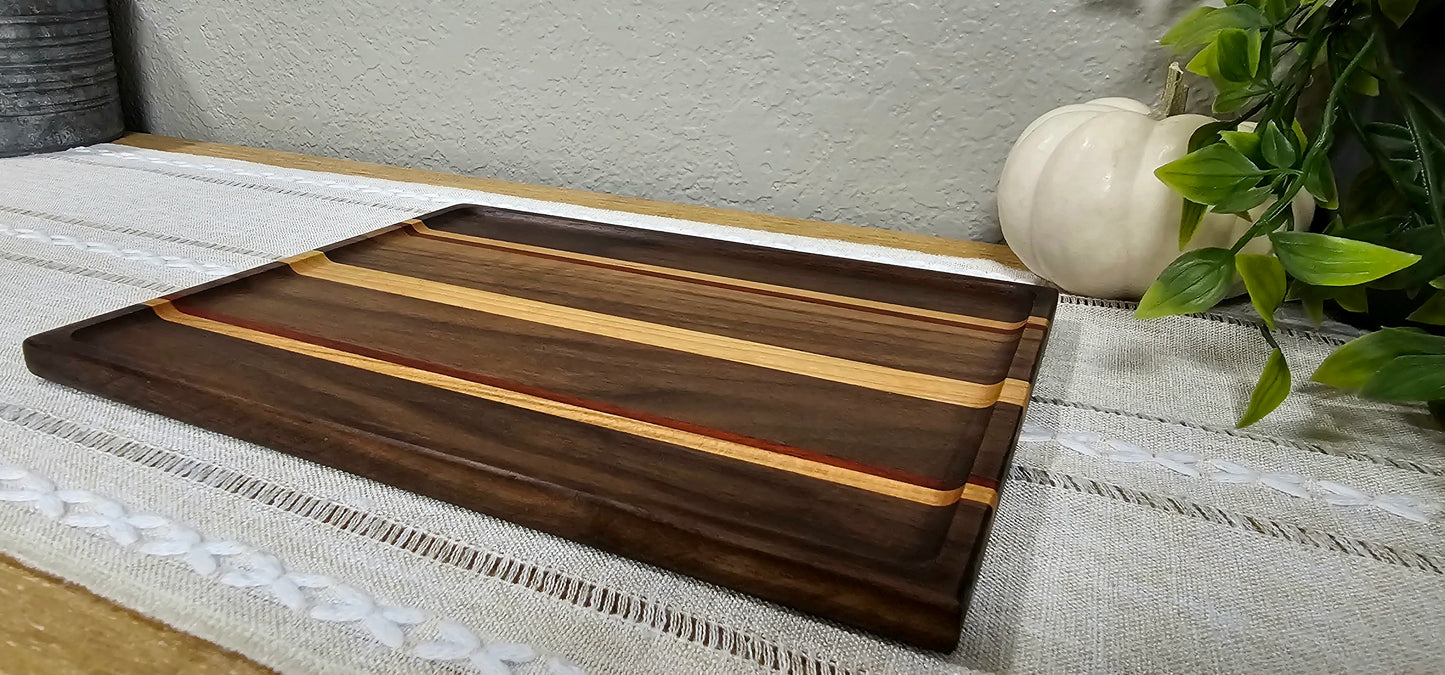 Exotic Catch All Tray made with Walnut, Cherry, and African Padauk Woods | Desk Organizer