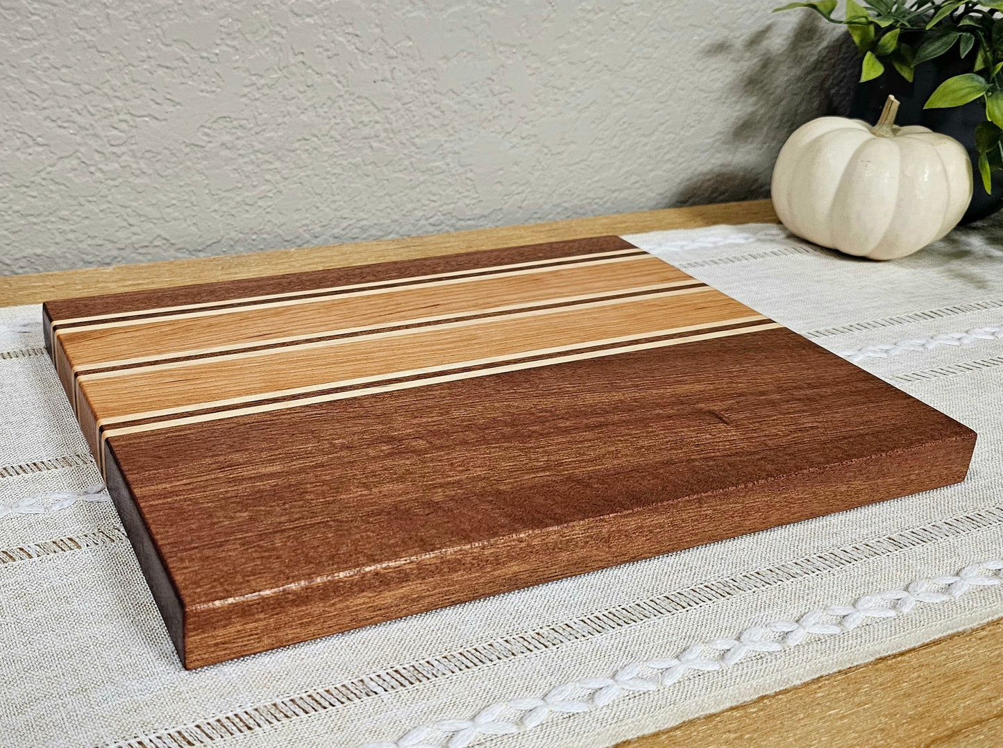 Patterned Cutting Board  | African Sapele, Maple, & Cherry Woods