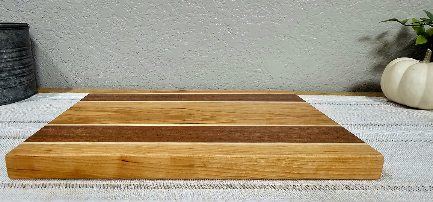 Patterned Cutting Board  | African Sapele, Maple, & Cherry Woods