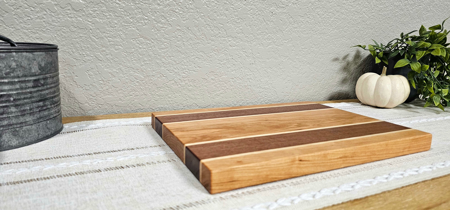 Patterned Cutting Board  | African Sapele, Maple, & Cherry Woods