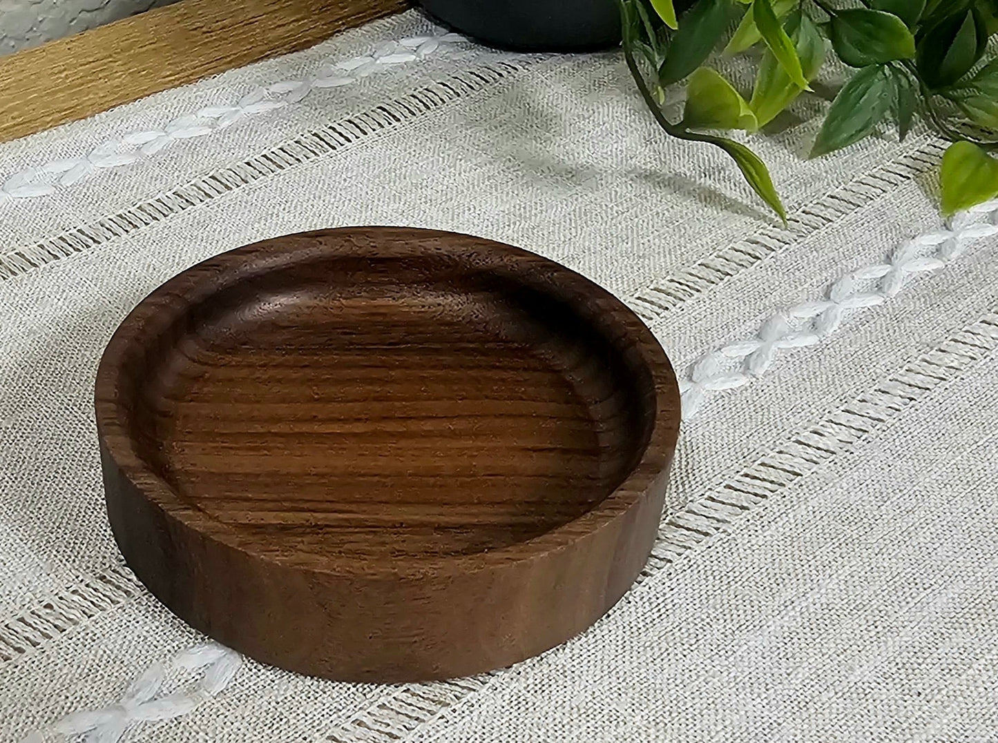 Jewelry Bowl with Personalized Engraving Add-On | 4 Engraving Options |Cherry, Walnut, or Maple Wood | Engagement, Wedding, Anniversary, & Holiday Gift Item