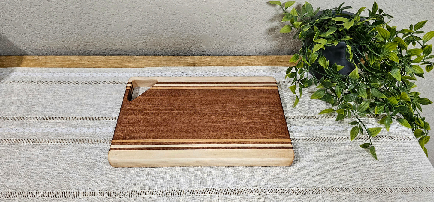 Cheese Board | African Sapele, Maple, and Cherry Woods