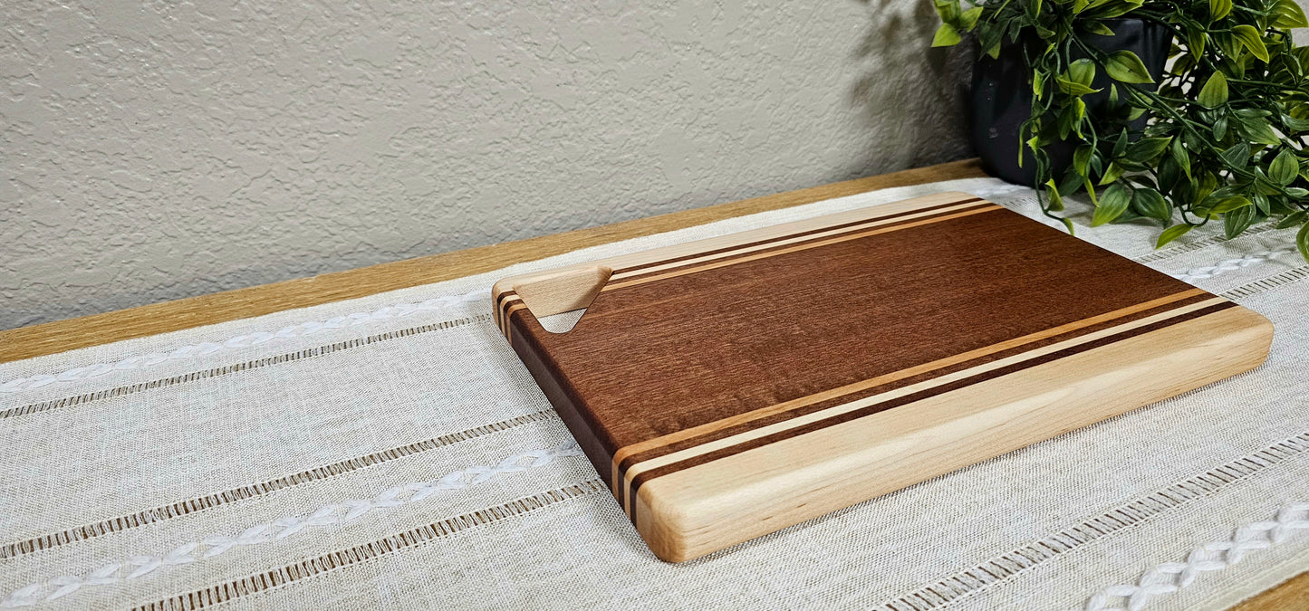 Cheese Board | African Sapele, Maple, and Cherry Woods