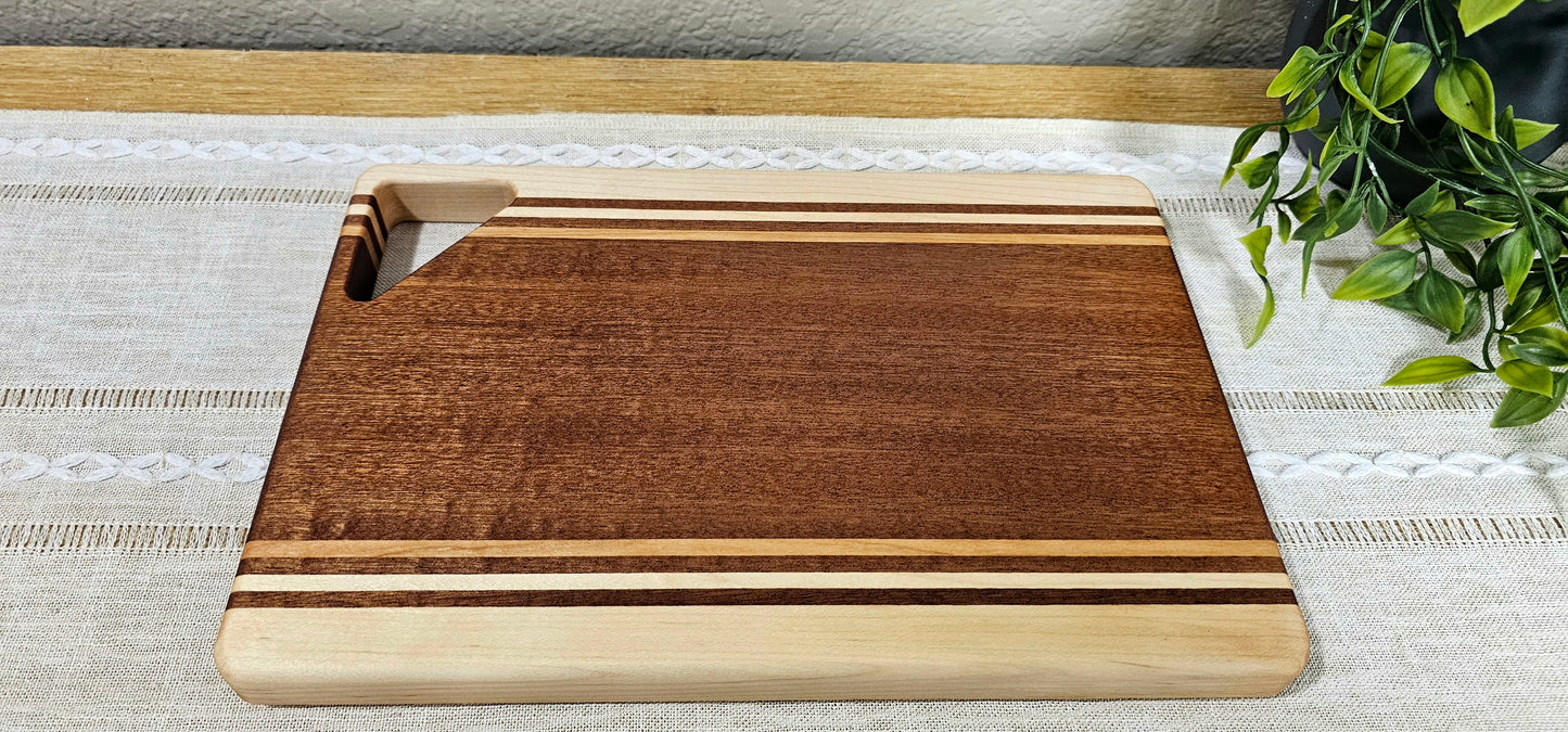 Cheese Board | African Sapele, Maple, and Cherry Woods