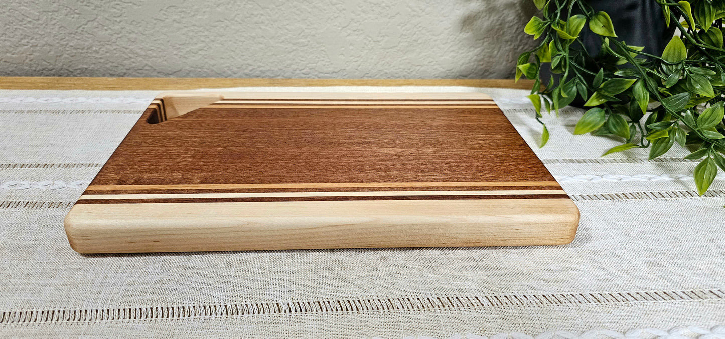 Cheese Board | African Sapele, Maple, and Cherry Woods