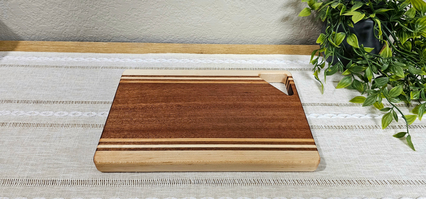 Cheese Board | African Sapele, Maple, and Cherry Woods