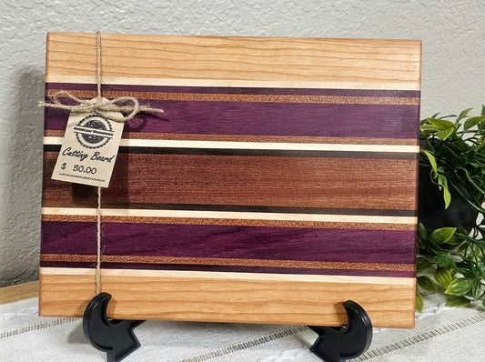 Patterned Cutting Board | Walnut, Maple, Cherry, African Sapele, & Purpleheart Woods