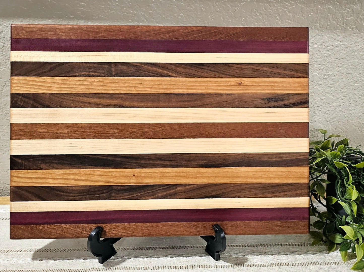 Large Patterned Board | Walnut, Maple, Cherry, African Sapele, & Purpleheart