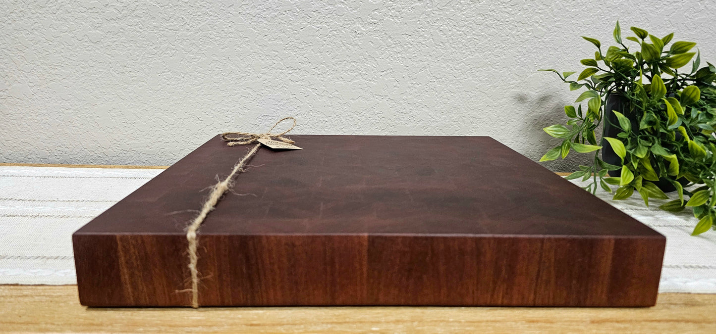 African Sapele End Grain Cutting Board