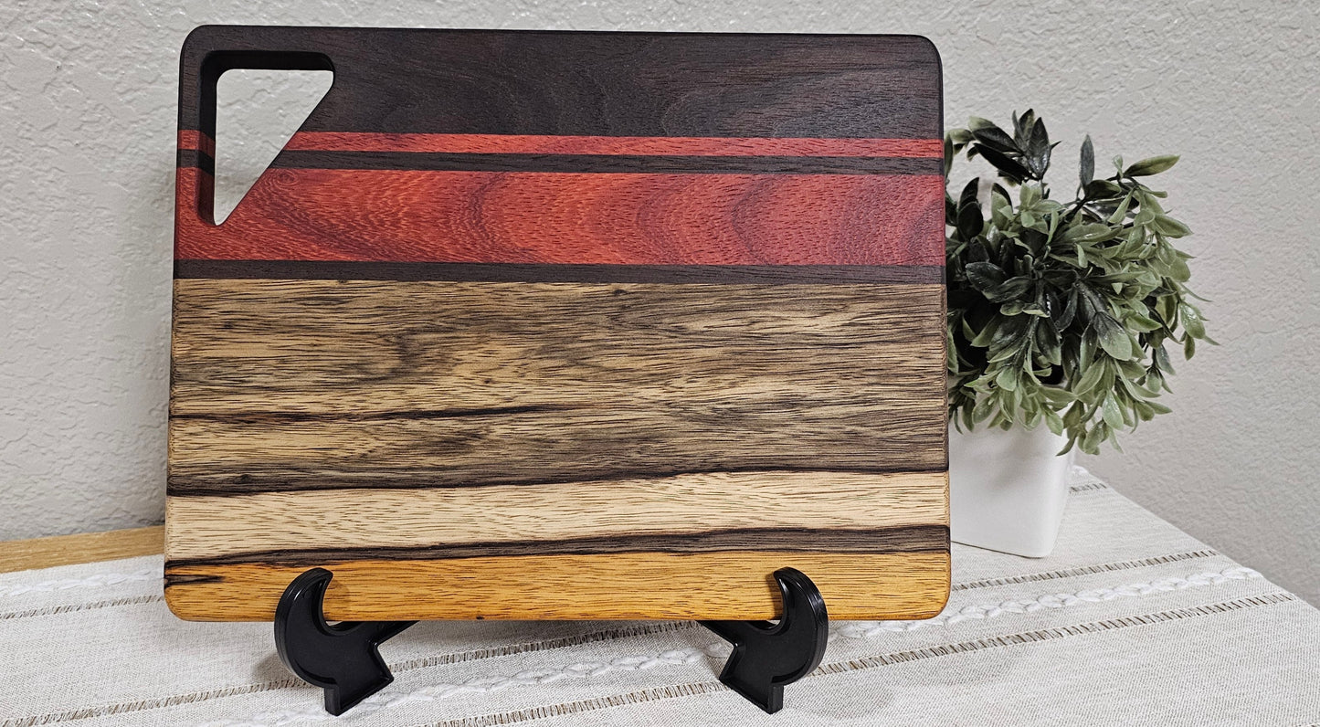 Cheese Board | Peruvian Walnut, African Padauk, & Black Limba Woods