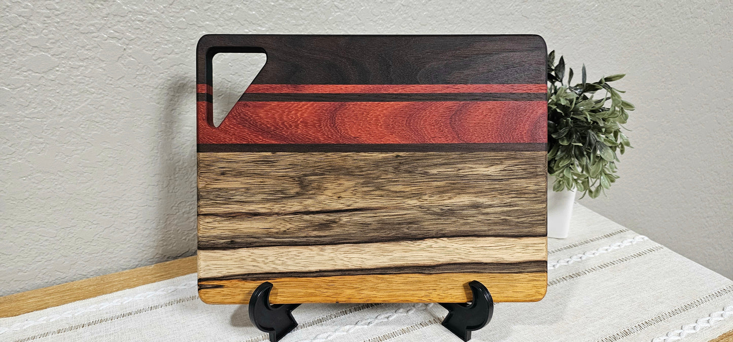 Cheese Board | Peruvian Walnut, African Padauk, & Black Limba Woods