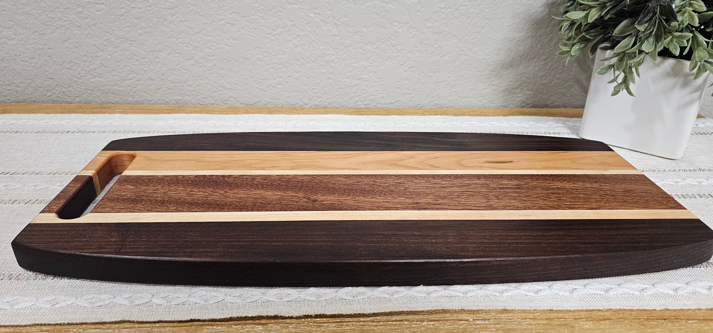 Patterned Charcuterie Board | Peruvian Walnut, Maple, African Sapele, & Cherry Woods