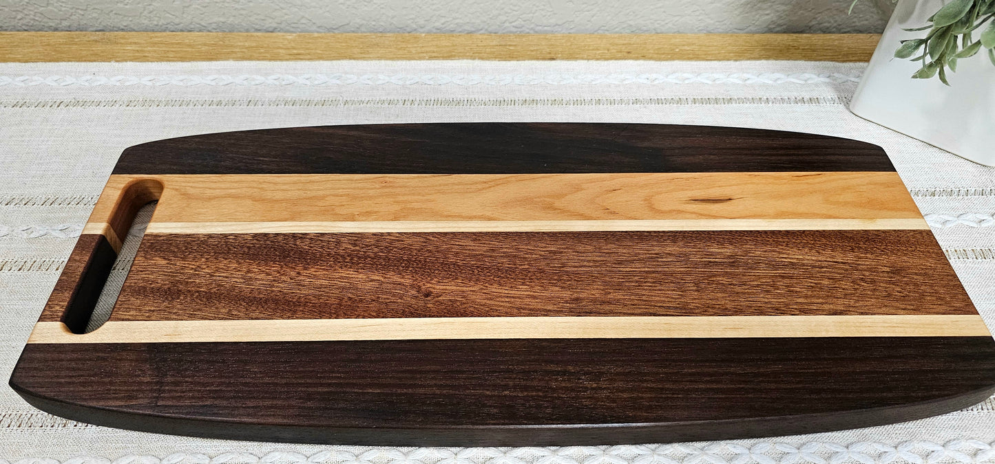 Patterned Charcuterie Board | Peruvian Walnut, Maple, African Sapele, & Cherry Woods