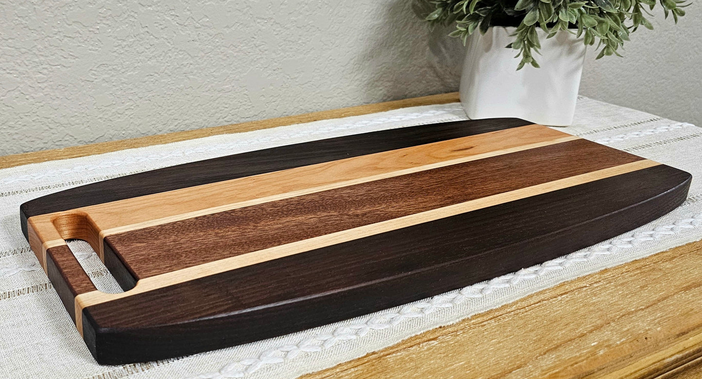 Patterned Charcuterie Board | Peruvian Walnut, Maple, African Sapele, & Cherry Woods