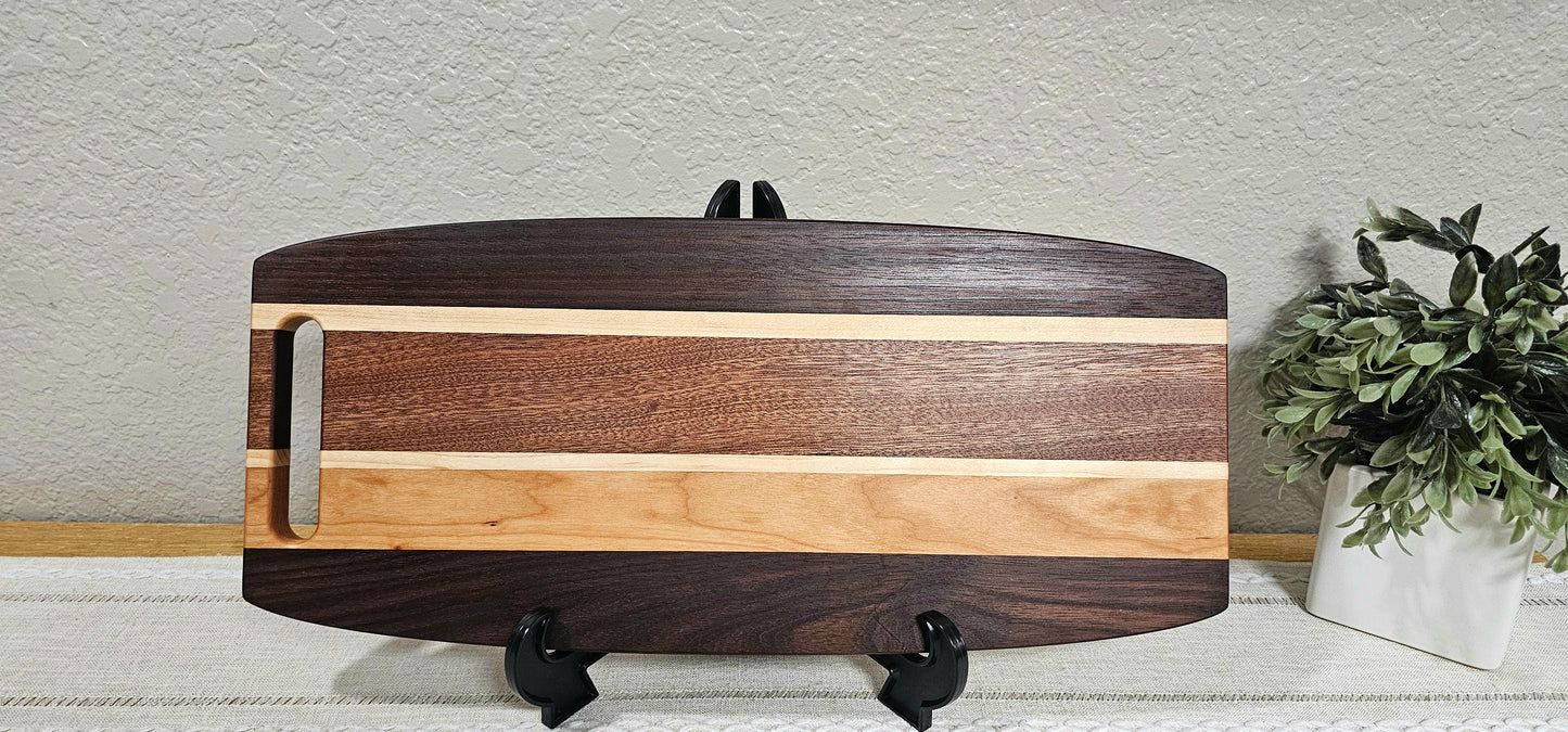 Patterned Charcuterie Board | Peruvian Walnut, Maple, African Sapele, & Cherry Woods