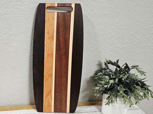 Patterned Charcuterie Board | Peruvian Walnut, Maple, African Sapele, & Cherry Woods